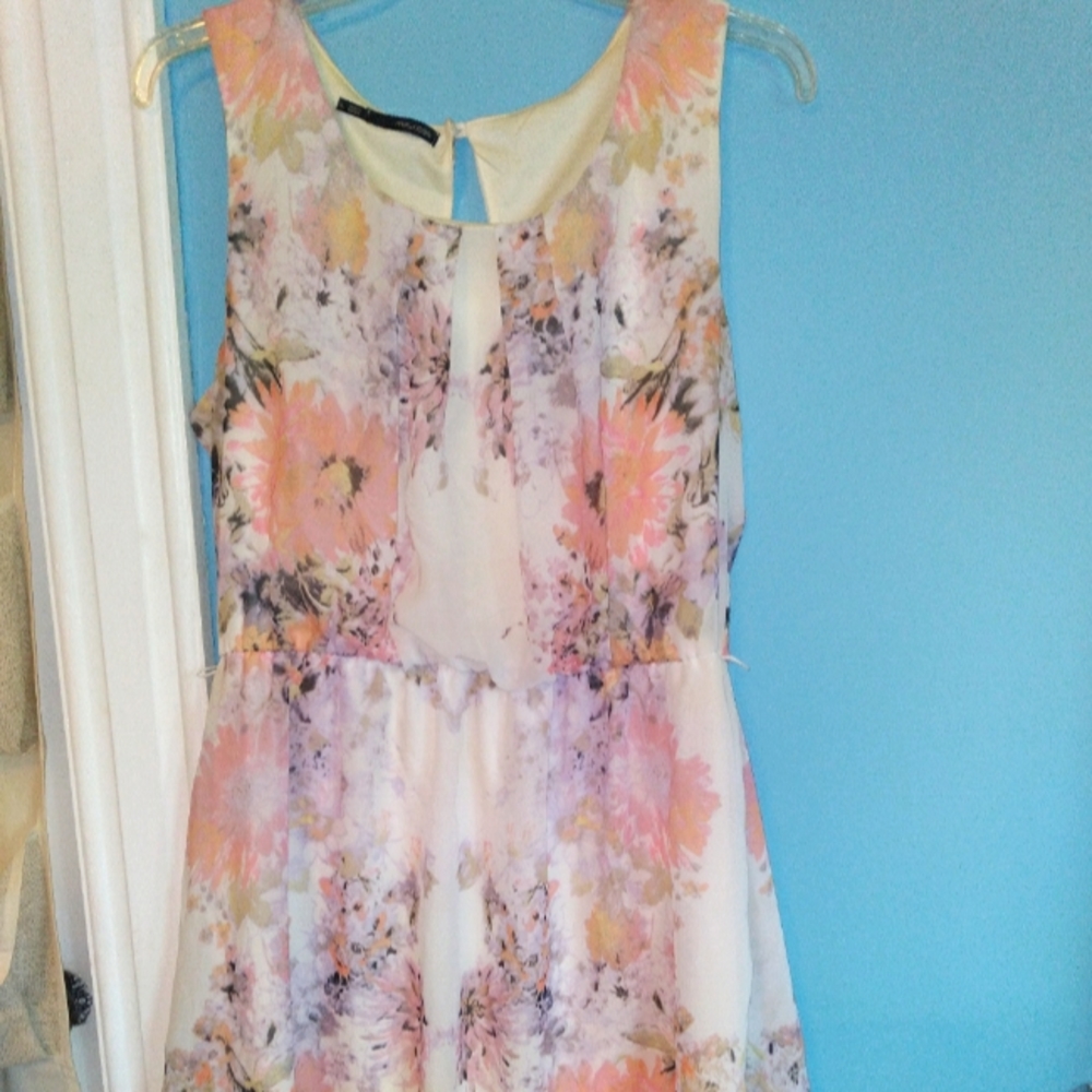 Mid thigh length flower dress
